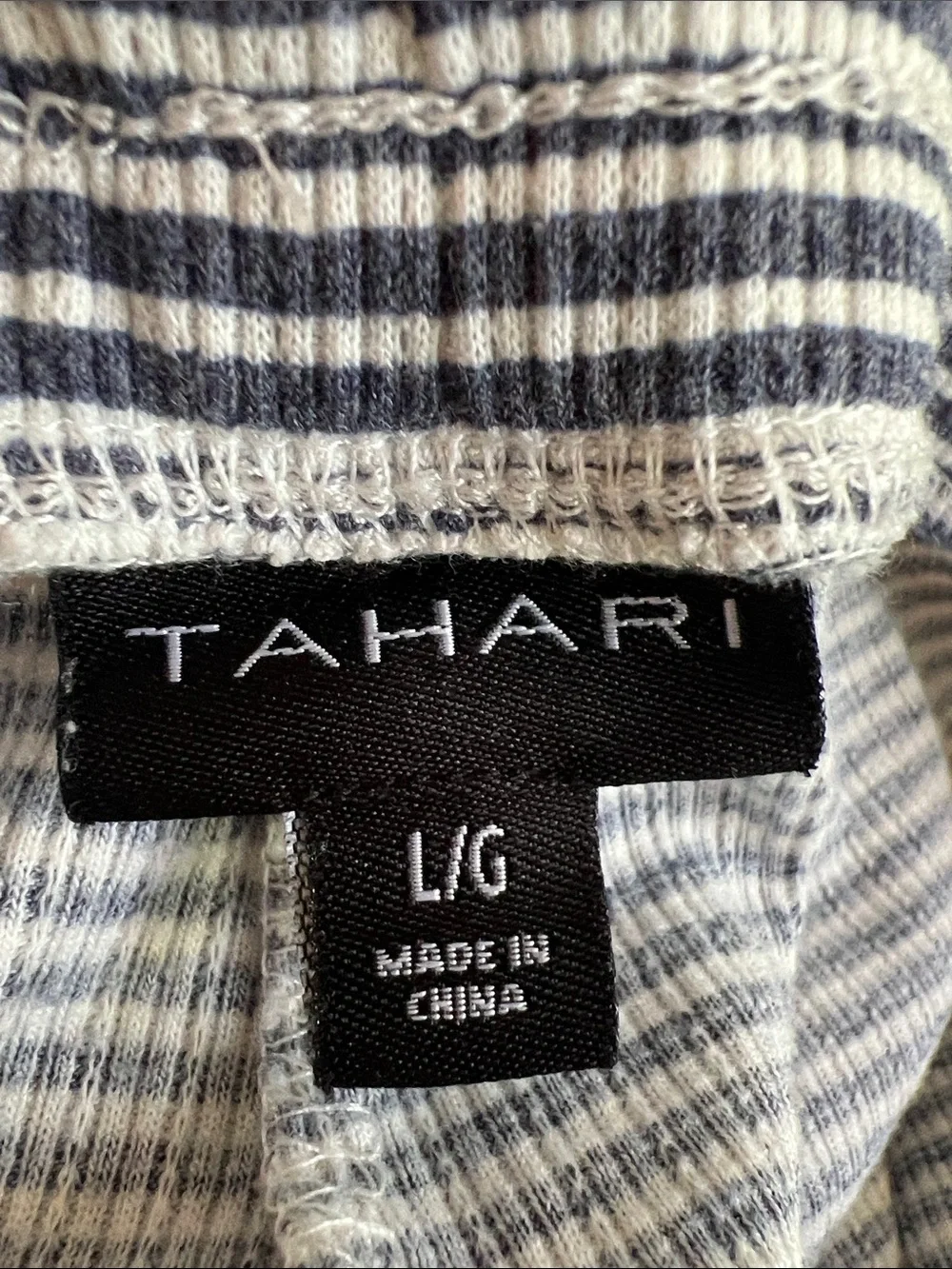 Tahari Navy & White Striped Two-Piece Capri Sleep Set